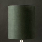 Round cylindrical lampshade, green fabric, WITHOUT lid