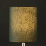 Round cylindrical lampshade, green fabric, WITHOUT lid