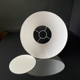 Rund lampeskærm mellem høj model 28 cm i højden, hvid hør stof