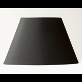 Rund lampeskærm mellem høj model 28 cm i højden, sort chintz stof
