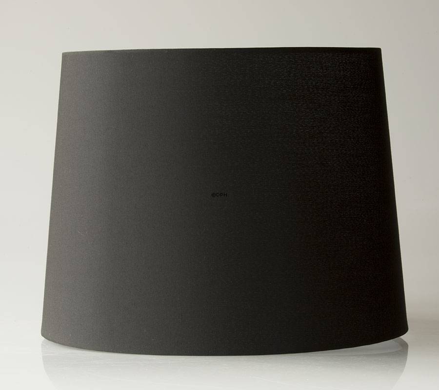 Rund cylinderformet lampeskærm 29 cm i højden, sort chintz stof