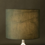 Round cylindrical lampshade, Dark Green fabric, WITHOUT lid