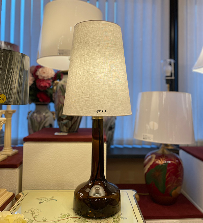 Rund, høj cylinderformet lampeskærm 35 cm i højden, off white hørstof