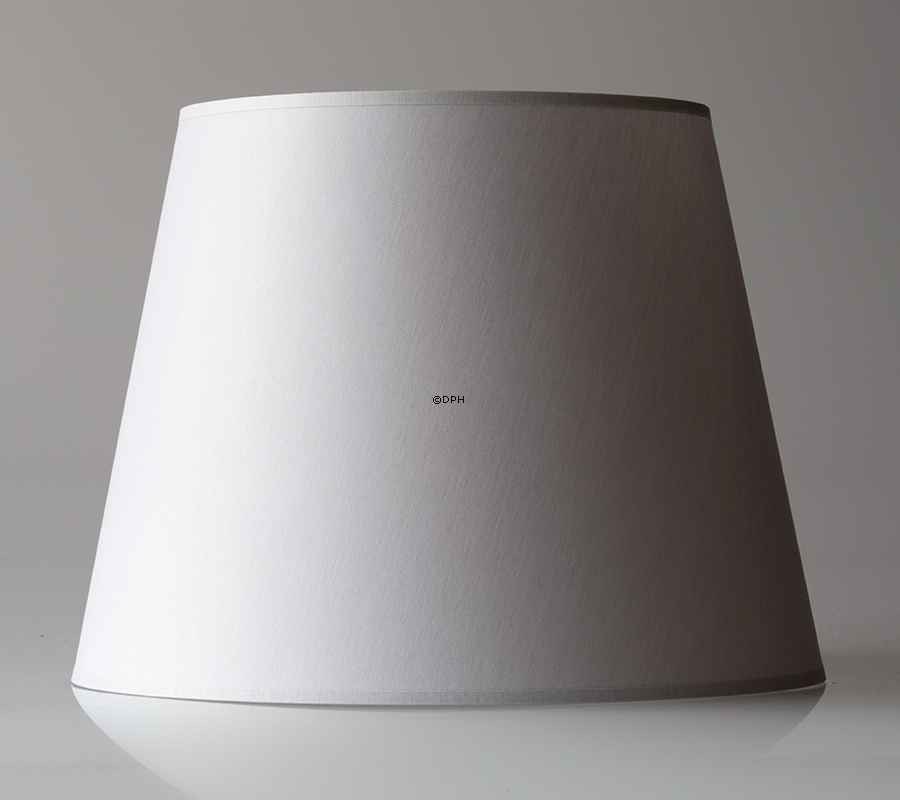 Rund cylinderformet lampeskærm 37 cm i højden, lys grå chintz stof