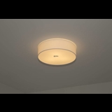 Loftlampe i hvid vaskbar folie med struktur, diameter 48 cm