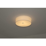 Ceiling lamp in white vasable foil with structure, diameter 48 cm