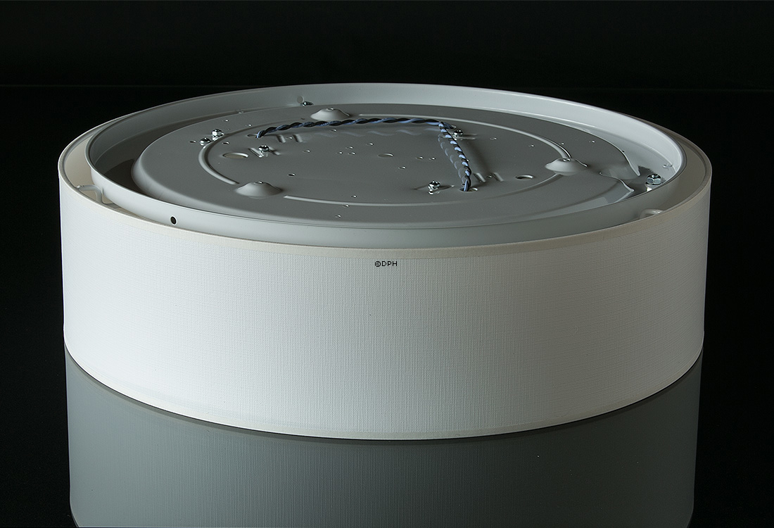 Loftlampe i hvid vaskbar folie med struktur, diameter 48 cm