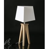 Table lamp in oak, triangular