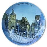 Porzellan Manufaktur München Juleplatte 1971 Rothenburg o.d. Tauber