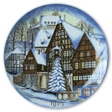 KPM Krister Juleplatte 1973 Weihnachtliches Miltenberg