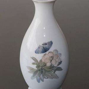 Vase med blomst og sommerfugl, unik signeret SA prøve, Royal Copenhagen | Nr. R-PROVE-SA | DPH Trading