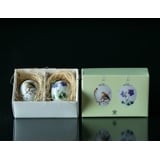 Easter egg with violet and sparrow, set of two, Royal Copenhagen Easter Egg 2017