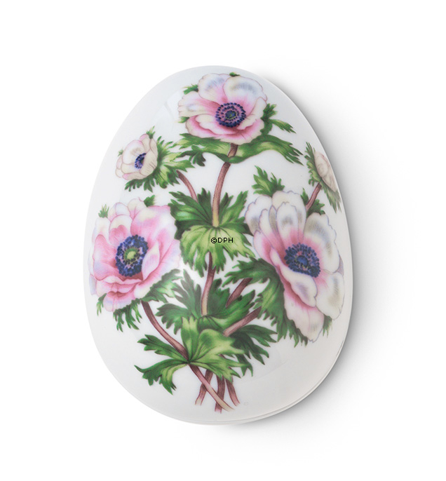 Liggende bonbonniere med fransk anemone, Royal Copenhagen påskeæg 2017 (uden original kasse)
