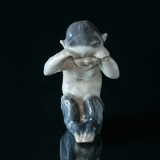 Faun weint, sitzend, Sehr Selten, Royal Copenhagen Figur Nr. 1061