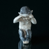Faun Grædende, siddende, MEGET Sjælden, Royal Copenhagen figur nr. 1061