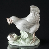 Høne med sølv æg, Royal Copenhagen figur nr. 1071-710 - (Meget sjælden)