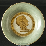 Royal Copenhagen dish produced on the occasion of the Veterinary Association's 100 years. jub 1849-1949 Craquele Green / Gold