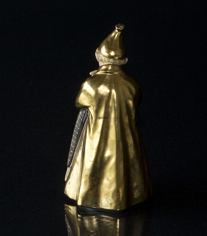 Ole Lukøje overglasur/Guld Dreng med paraply, Royal Copenhagen figur nr. 1145