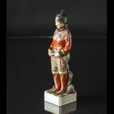 Grønlandsk kvinde, Inuit, overglasur figur, Royal Copenhagen nr. 12224