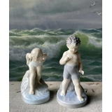 Bathing girl, The water is so cold, Royal Copenhagen figurine No. 1229