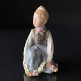 Amager boy, Royal Copenhagen overglaze figurine no. 12414