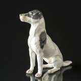 Royal Copenhagen Pointer seated, Black / gray and white (1894-1922) - marked 11A (Probably UNICA)