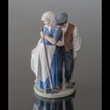 Erntegruppe, Mann und Frau, Royal Copenhagen Figur Nr. 1300