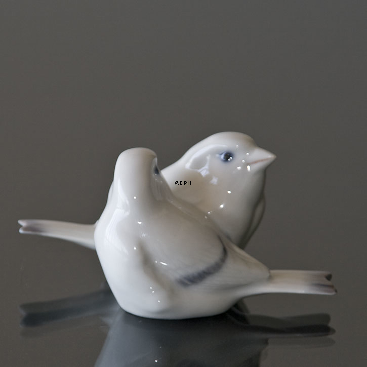 Spurvepar, hvid Royal Copenhagen figur nr. 1309