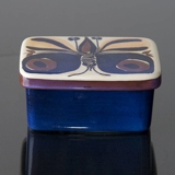 Tenera Blue jar with lid, crackled, Royal Copenhagen No. 131-2823