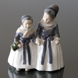 Two Amager Girls, out walking in regional costume Royal Copenhagen figurine no. 098 or 1316