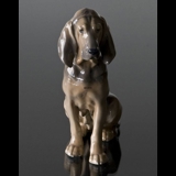 Weiblicher Bluthund sitzend, Royal Copenhagen Figur Nr. 1322