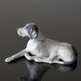 Pointer lying down relaxed, Royal Copenhagen dog figurine No. 1453-1635