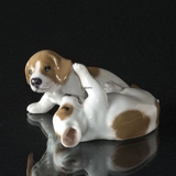 Pointer Puppies, brown, Royal Copenhagen dog figurine no. 1453-453