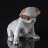 Pekingese Hund, der sich hinsetzt, Royal Copenhagen Hundefigur Nr. 1453