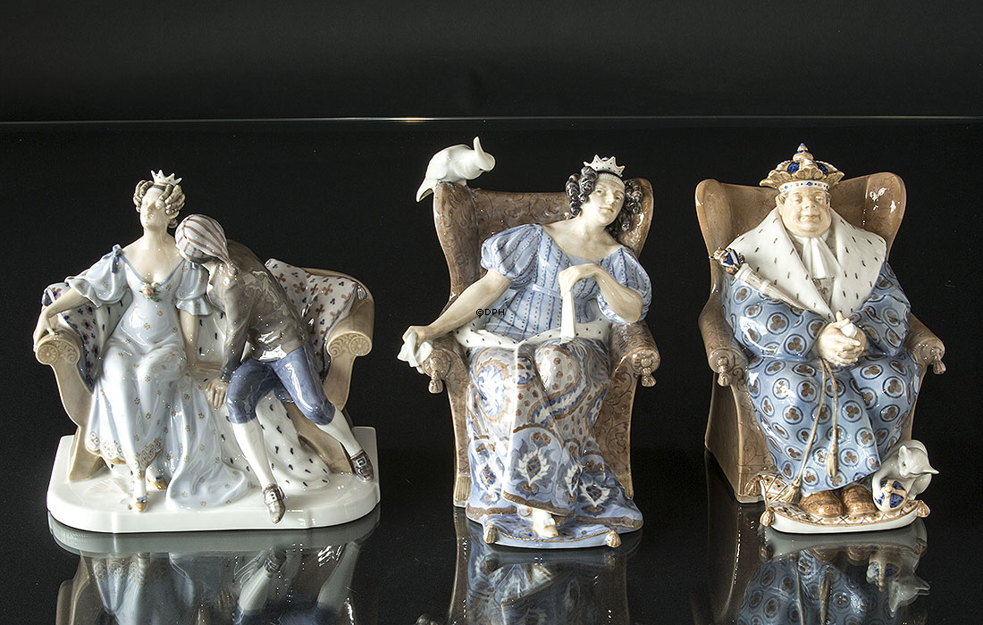 Prinsessen og Klods Hans, Royal Copenhagen figur nr. 1473 (1894-1922) (Bemærk - Lille reparation v/princessen finger)