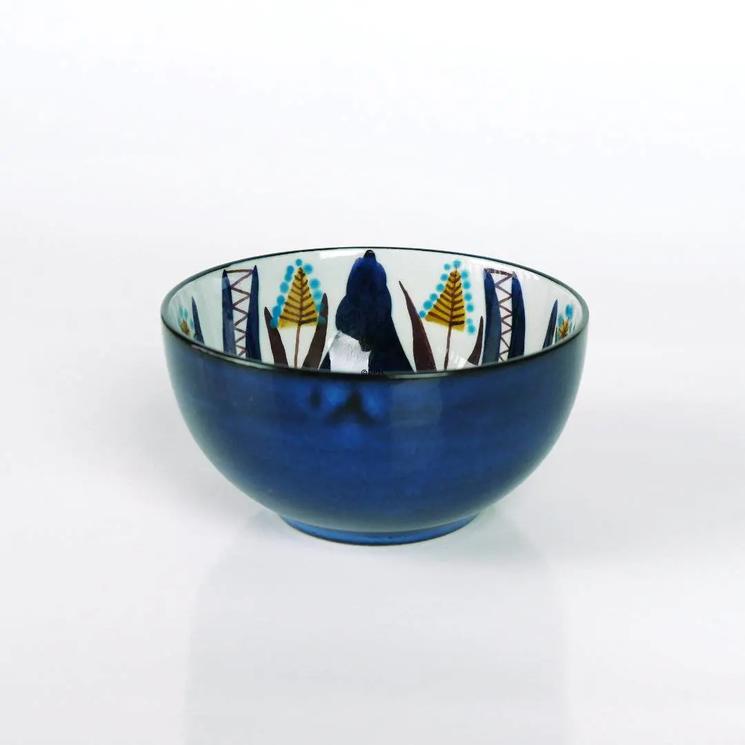 Blå fajance skål signeret MJ, Royal Copenhagen nr. 151-2196