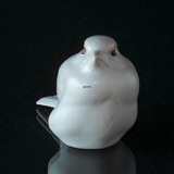 Sparrow, Royal Copenhagen bird figurine no. 1519 - white stoneware with brown eyes