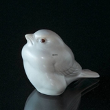 Sparrow, Royal Copenhagen bird figurine no. 1519 - white stoneware with brown eyes