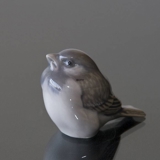 Sperling mit Schwanz nach unten, Pessimist, Royal Copenhagen Vogelfigur Nr. 107 oder 1519