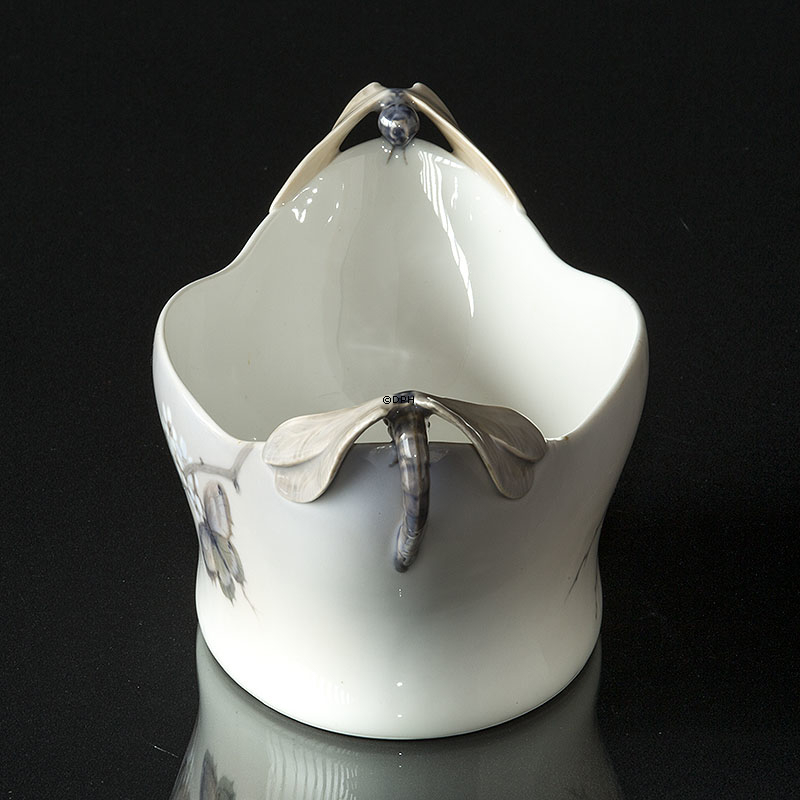 Skål med guldsmede og sommerfugle, Art Nouveau, Royal Copenhagen nr. 1528-323 (1931-1935)