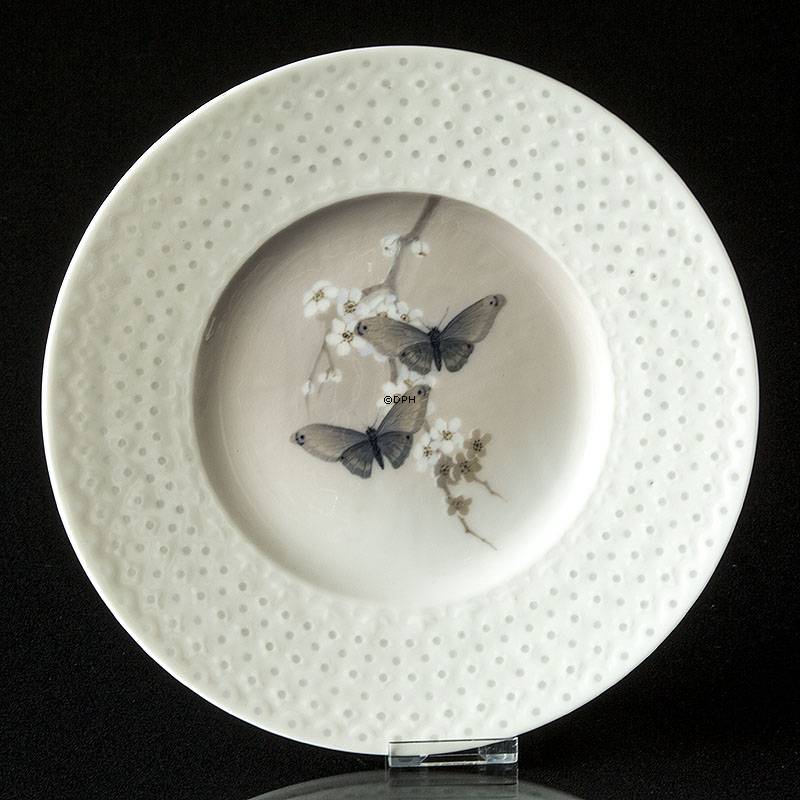 Tallerken Art Nouveau, Sommerfugle, Royal Copenhagen nr. 1528-6508 (1898-1992)