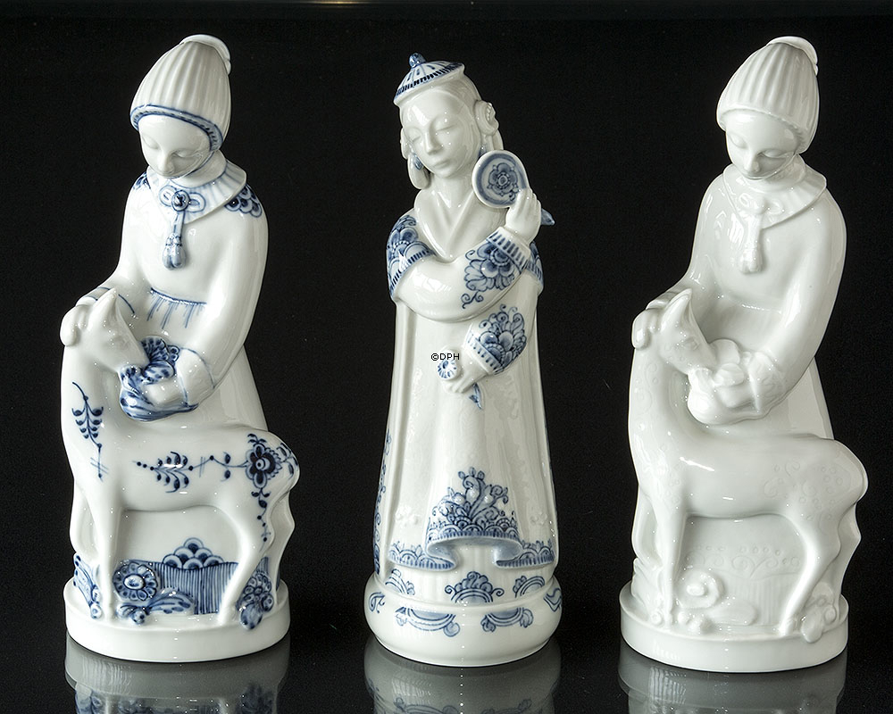 Pige med Hjort Nr 1531, Royal Copenhagen figur (signeret Gunhil Gunnersson 1972)