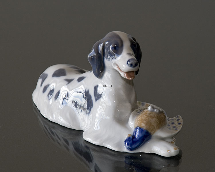 Setter med fasan, Royal Copenhagen hundefigur nr. 1533