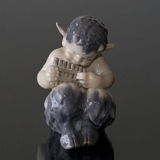 Faun (satyr, Pan) playing flute, Royal Copenhagen figurine no. 1736