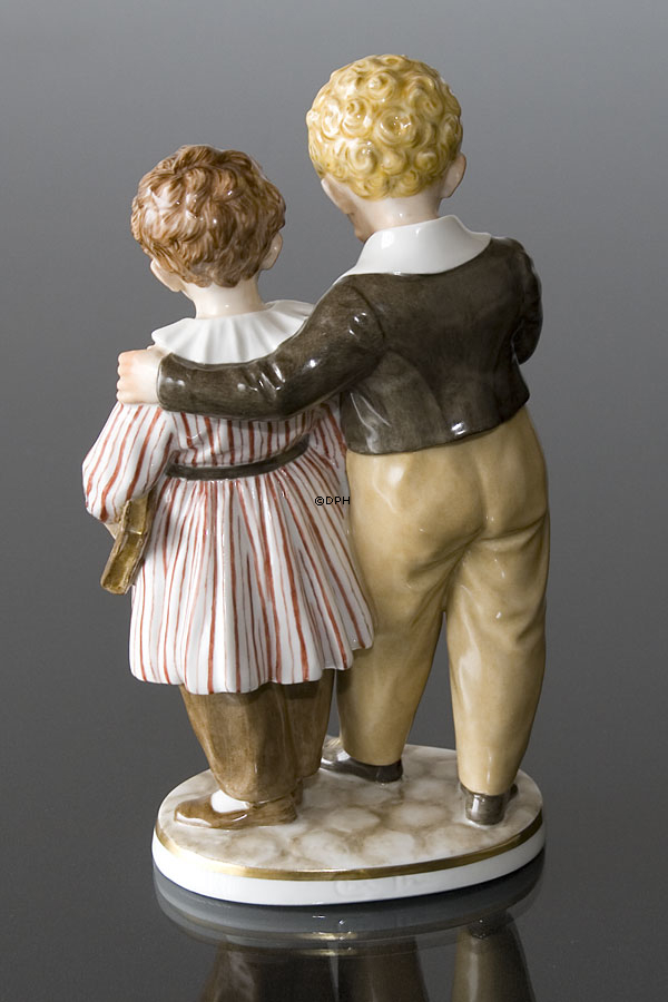 Flugten til Amerika, Dreng og Pige, Royal Copenhagen figur nr. 1761 - overglasur