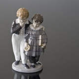 The Flight to America, two boys going to the Land of the Free, Royal Copenhagen figurine No. 1761