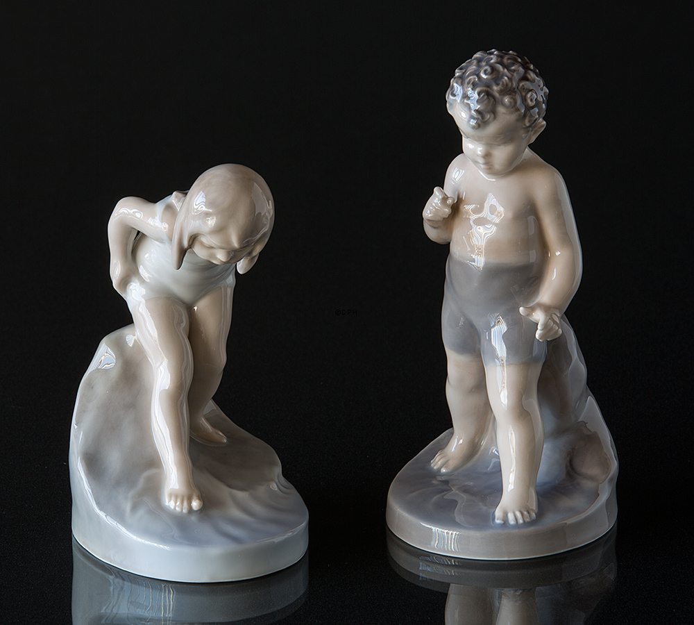 Dreng Stående med badebukser, Royal Copenhagen figur nr. 1786