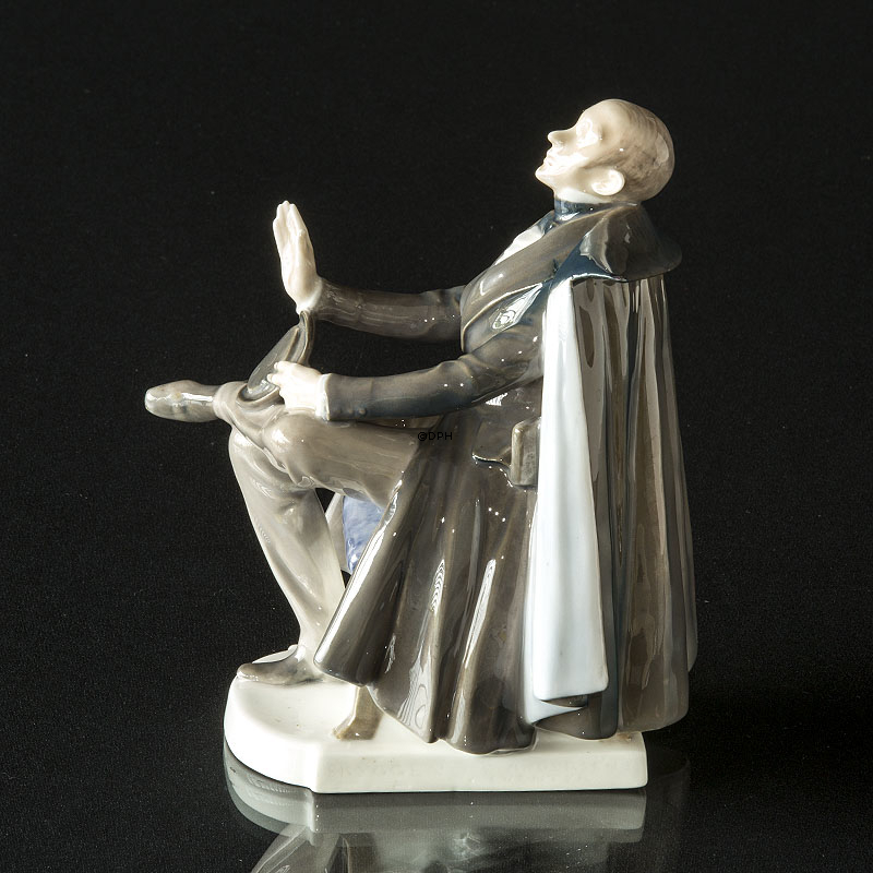Hans Chr. Andersen figur, siddende med hat Royal Copenhagen figur nr. 1848 (1894-1922)