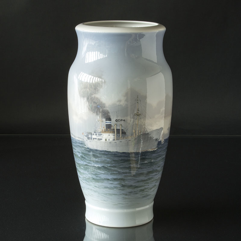 Kæmpe stor Vase med marine motv UNICA (1945), Royal Copenhagen, Malet af Theodor Kjölner