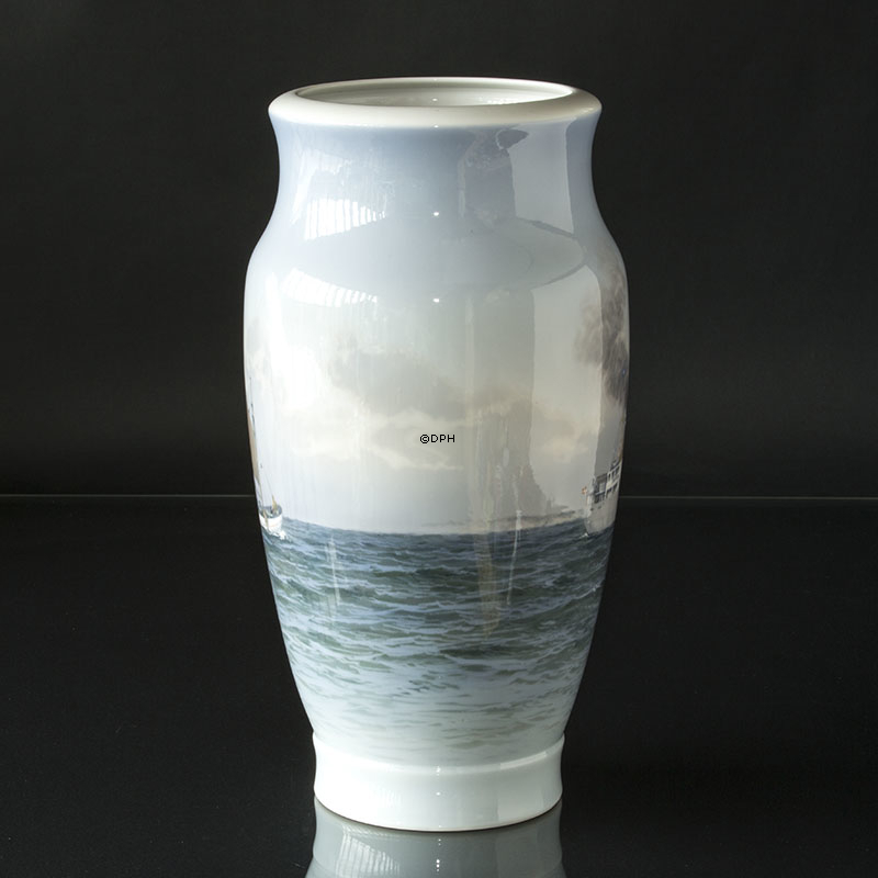 Kæmpe stor Vase med marine motv UNICA (1945), Royal Copenhagen, Malet af Theodor Kjölner